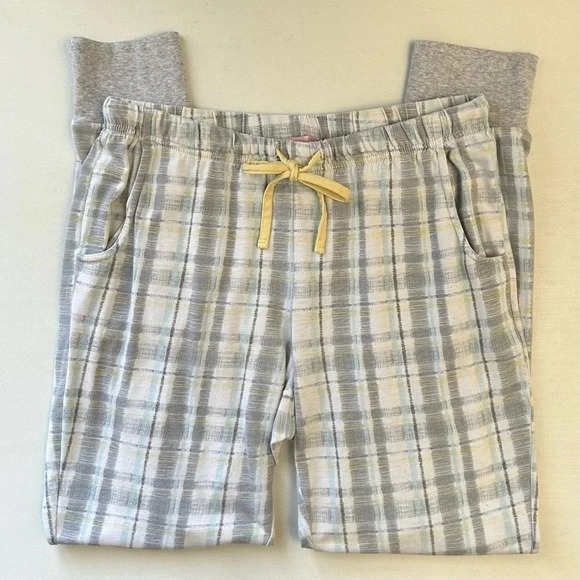 La Vie en Rose Pajama Set 2PC Sleepwear Long Sleeve Top PJ Pants White Grey Smal - Picture 14 of 14